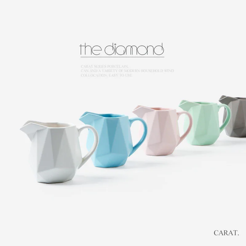 

ANTOWALL Nordic ceramic kettle milk jar small milk pot diamond tableware Small luxury English afternoon tea milk jug kela