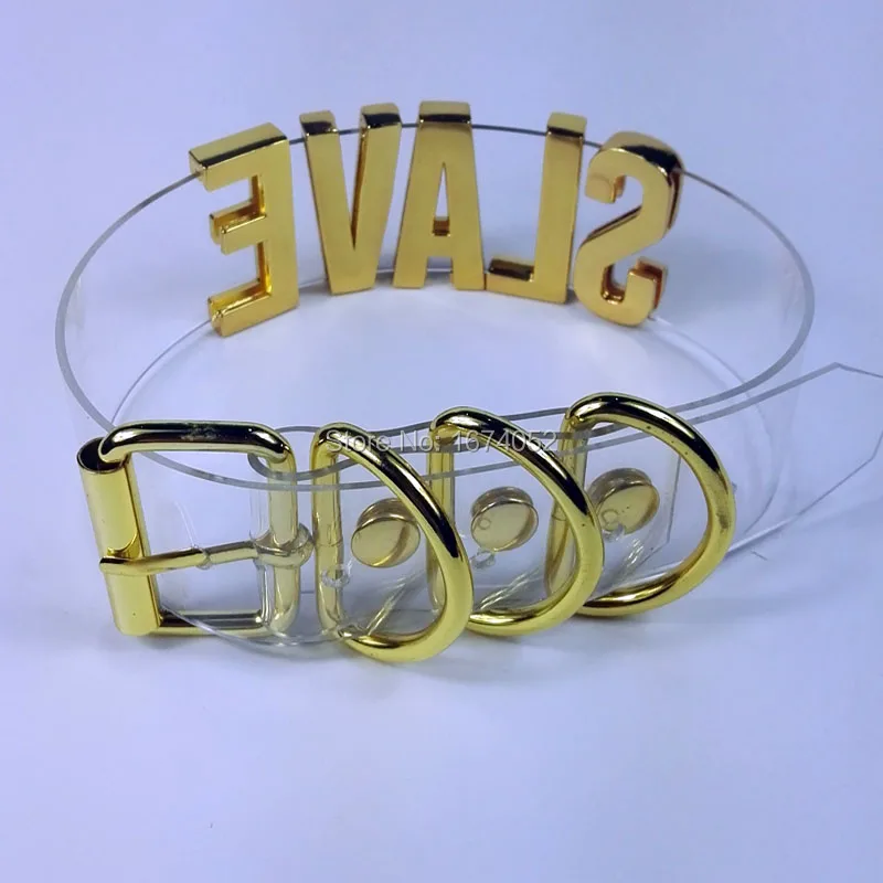 100% ручная работа чокер из прозрачного ПВХ высокая полоса Золотая буквенная
