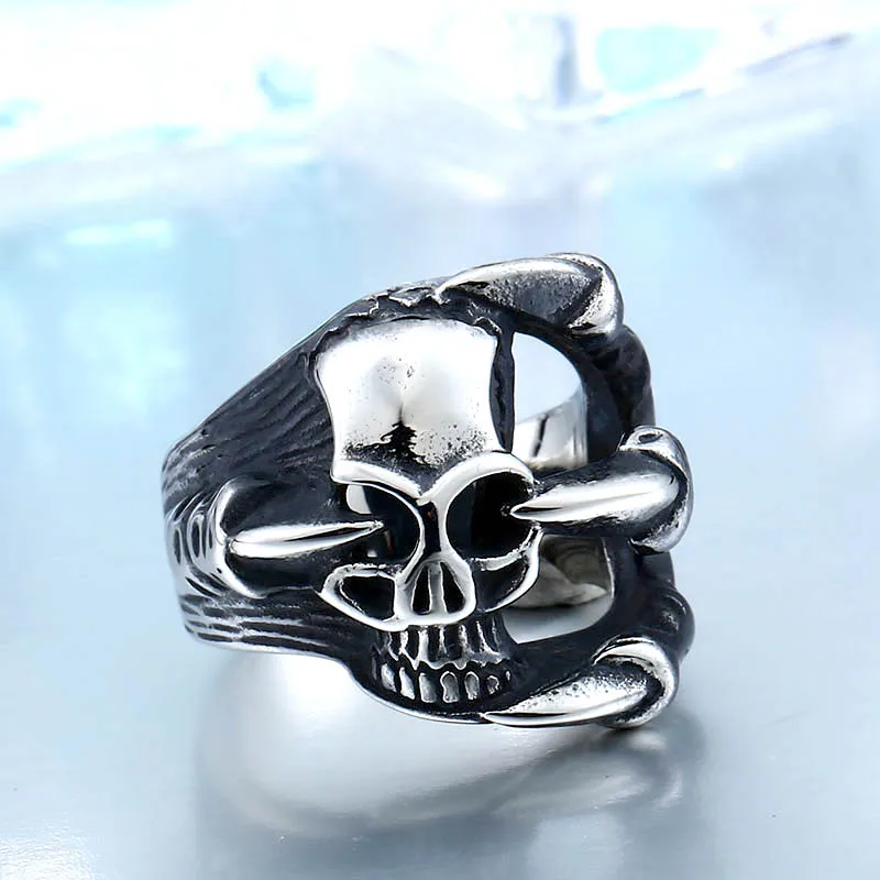 Мужское кольцо с черепом BEIER из нержавеющей стали в стиле панк уникальное
