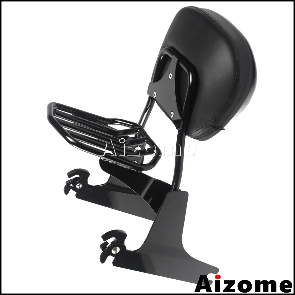 Черная съемная подставка для спинки мотоцикла Harley Dyna Fat Bob FXDF XDFSE 2008 UP Wide Glide FXDWG 2010