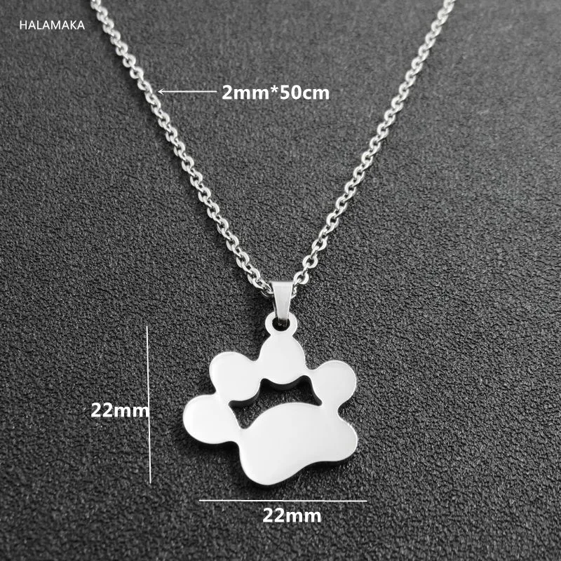 Цепочка с подвеской Собачья лапа из нержавеющей стали 316L|stainless steel blanks|dogtag necklaceblank