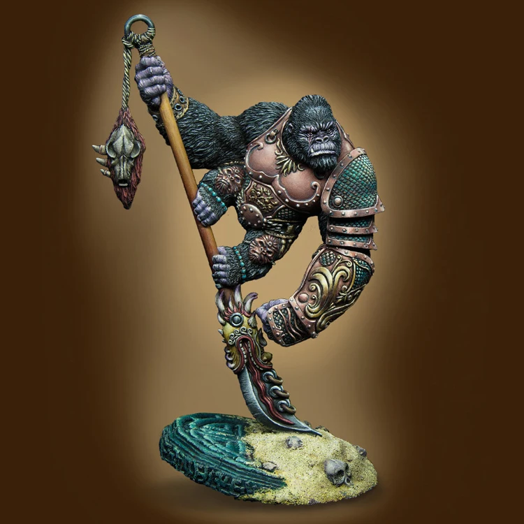 Масштаб 1/20 Неокрашенная фигурка из смолы коллекционная Gorilla warlord|Наборы для