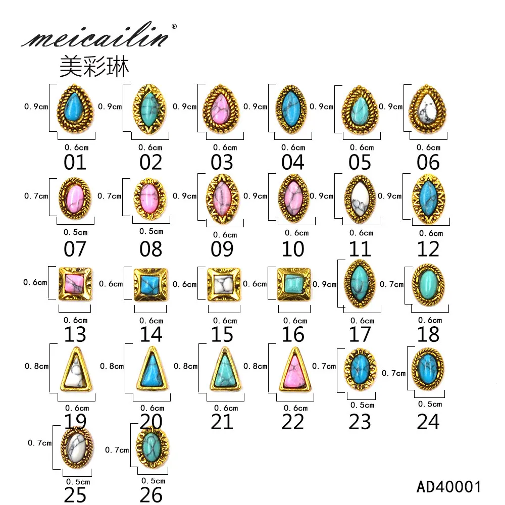 Новинка 10 шт./лот золотые металлические сплав японские 3D украшения для ногтей