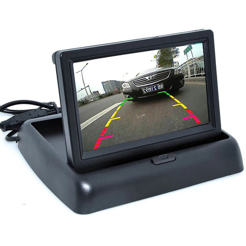 Автопомощь 4 3 &quottft LCD Складной автомобильный монитор заднего вида с резервным
