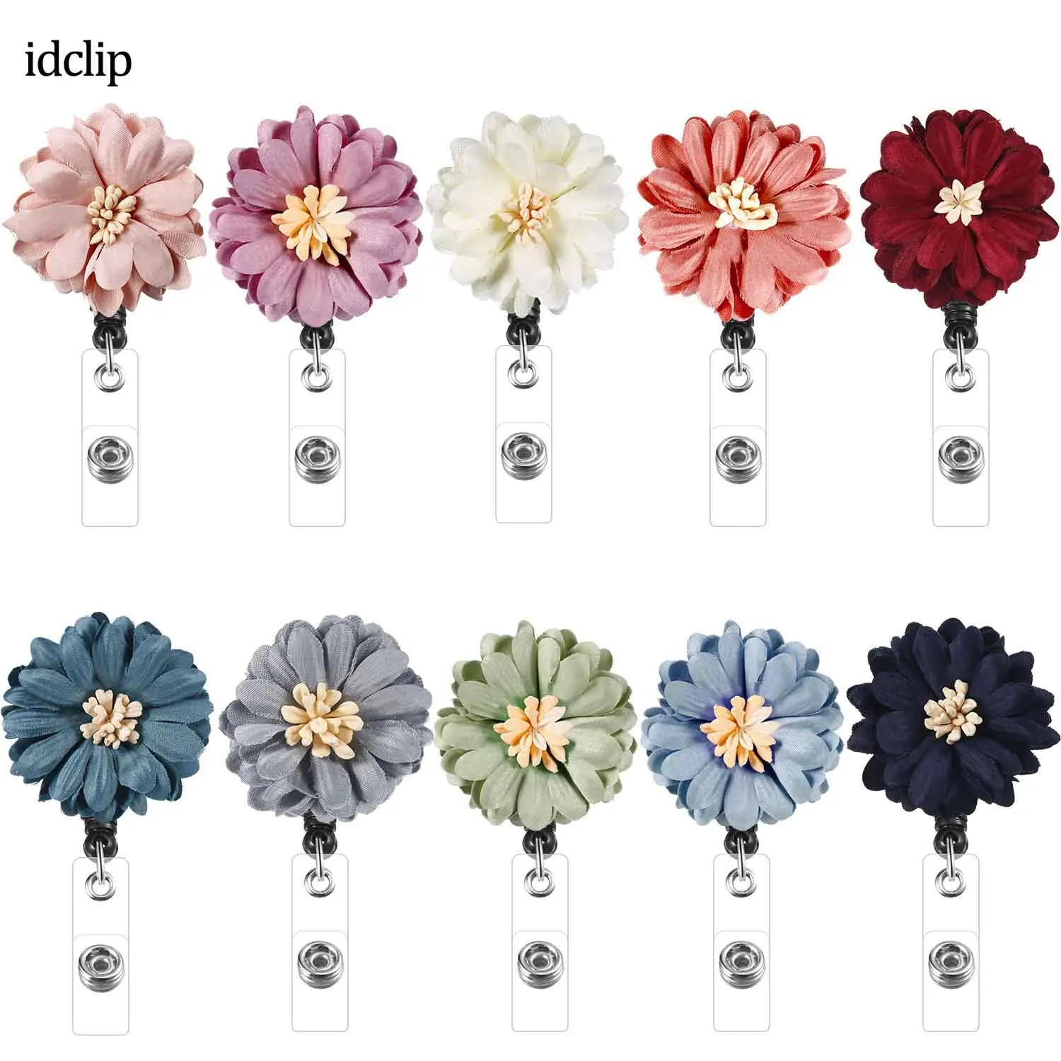 Idclip 10 шт. выдвижной Бейдж маргаритки с зажимом аллигатора ID бейдж барабанный