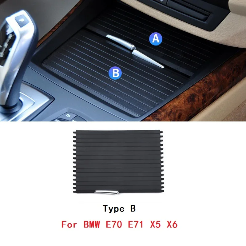 

Car Center Console Cover Slide Roller Blind Car Mounts Drinks Holders For BMW X5 E70 X6 E71 2008-2014 Water Cup Rack Car Styling