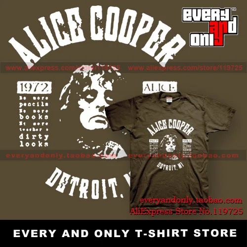 Alice alice cooper School's Out Lyrics rock combed cotton short-sleeve tee t shirt dress camiseta clothing | Мужская одежда