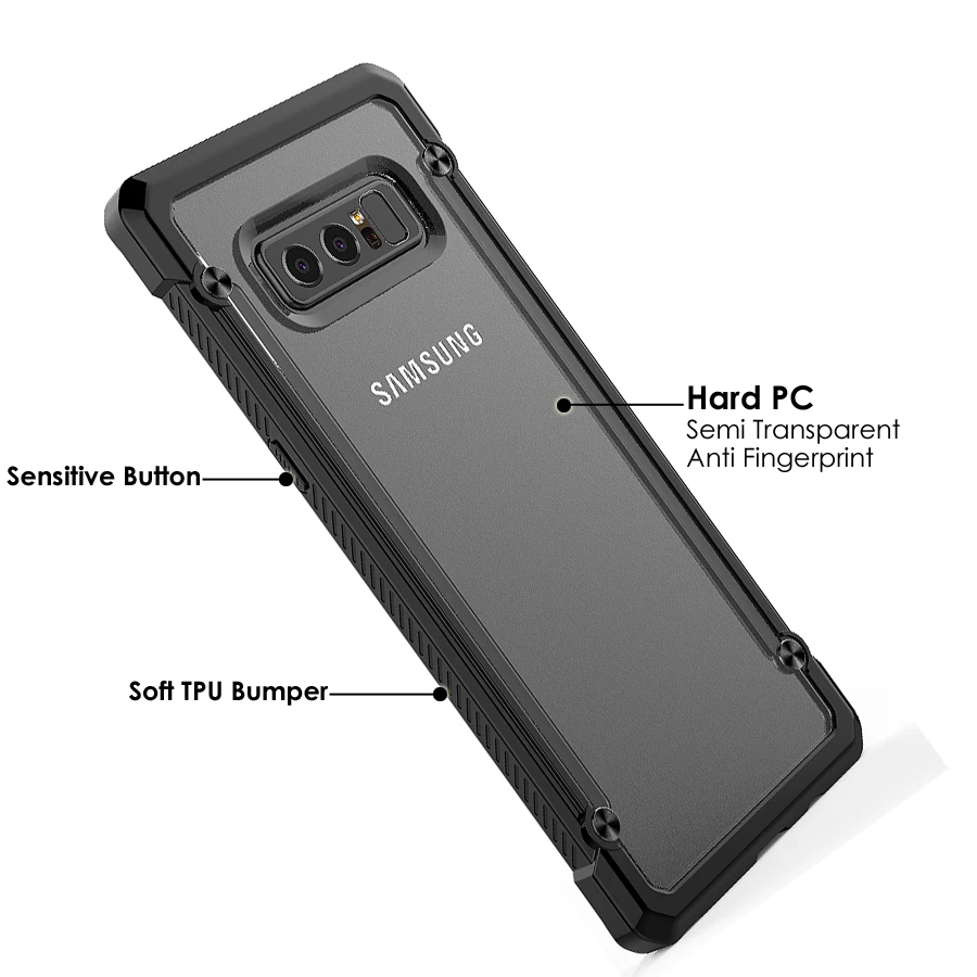 Semi Transparent Frosted Case For Samsung Galaxy Note 8 S8 S9 Plus S7 Edge Cover Soft Silicone Bumper Clear Hard Plastic Back |