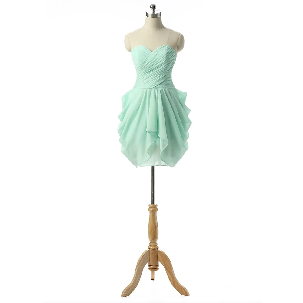 Милое шифоновое платье barato verde vestidos de fiesta cortos elegantes 2015 реальные фотографии готовы