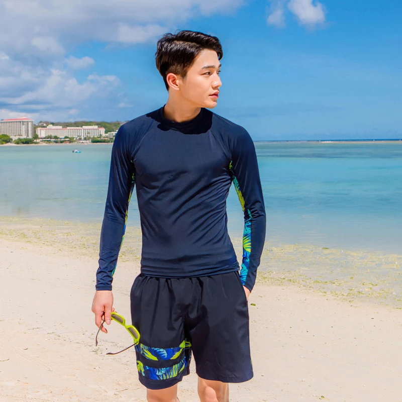 Летняя одежда для плавания пар Rashguard мужчин и женщин купальник с длинным рукавом