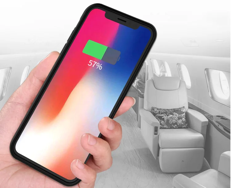 5000 мАч Беспроводное зарядное устройство Внешний аккумулятор чехол для iPhone X XS