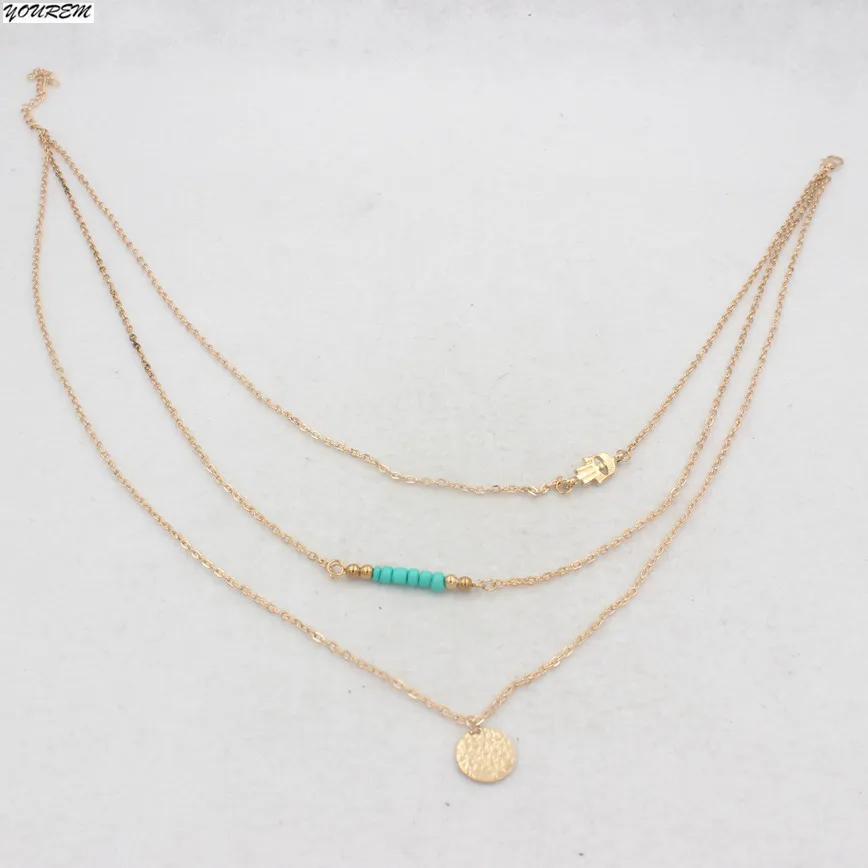 multi layered bohemia beads necklaces for women girls gift nickel free alloy fj023 | Украшения и аксессуары