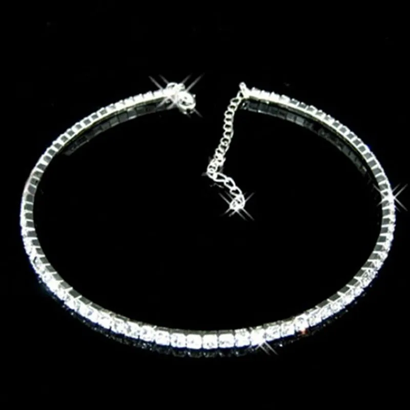 Rhinestone Crystal Choker Collar Bridal Wedding Necklace Jewelry | Украшения и аксессуары