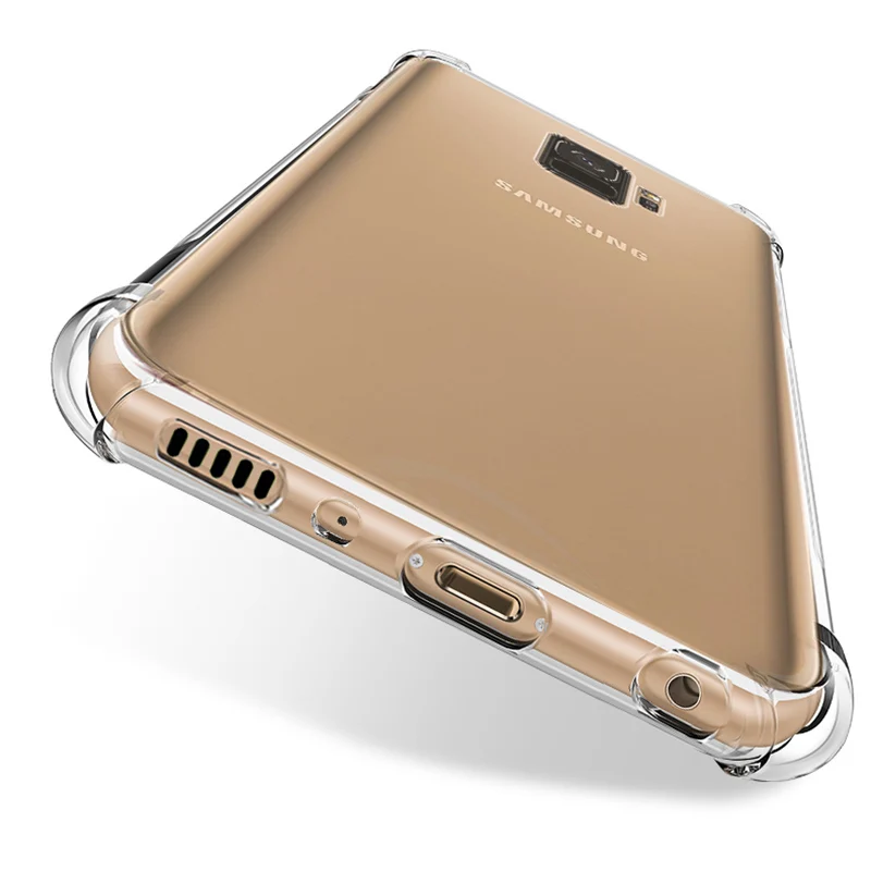 Luxury Shockproof Bumper Transparent Silicone Phone Case for Samsung Galaxy J4 Plus 2018 J6 J8 Protection Cover |