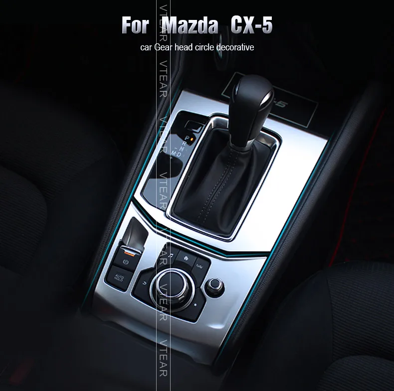 Vtear для мазда Mazda CX-5 CX5-, аксессуары, центральное управление на панели передач, накладка, внутренняя отделка из нержавеющей стали，автотовары
