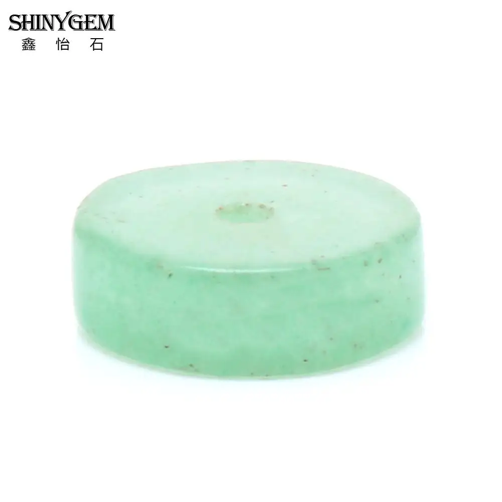 Зеленые нефритовые бусины ShinyGem 3*6 мм/3*10 мм плоские круглые из натурального