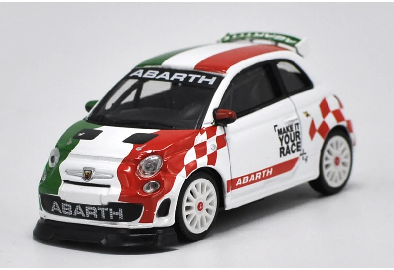 4 цвета 1:43 Fiat Abarth 500 гоночный игрушечный автомобиль игрушки для детей литая модель автомобиля подарок на день рождения