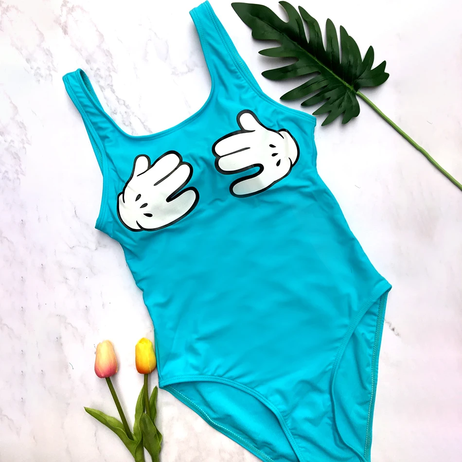 2018 новый сексуальный цельный купальник с открытой спиной принтом ручной