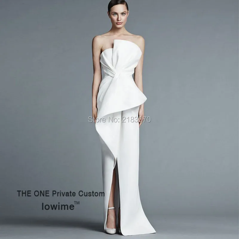 Модный Белый Пром Платья С Передний Разрез 2017 Сексуальная плечо Длинный Партия