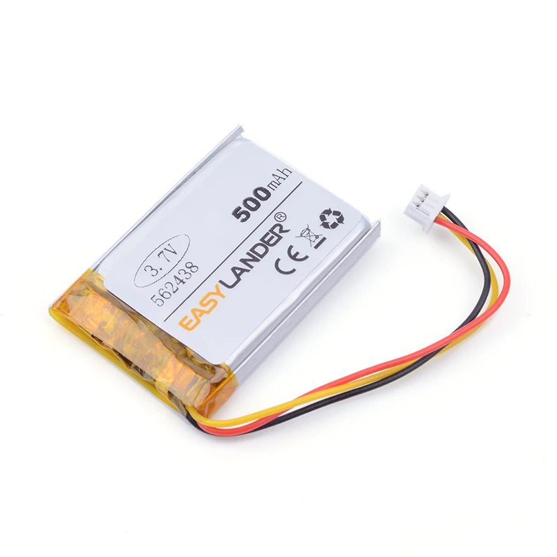 3 нити Бесплатная доставка 7 V 500mAH 562438 PLIB полимерный литий ионный аккумулятор для