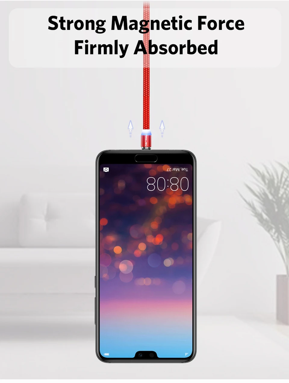 USLION светодиодный магнитный usb-кабель с магнитной вилкой и кабелем USB type C и кабелем Micro usb для samsung Xiaomi для быстрой зарядки iPhone X 8 7
