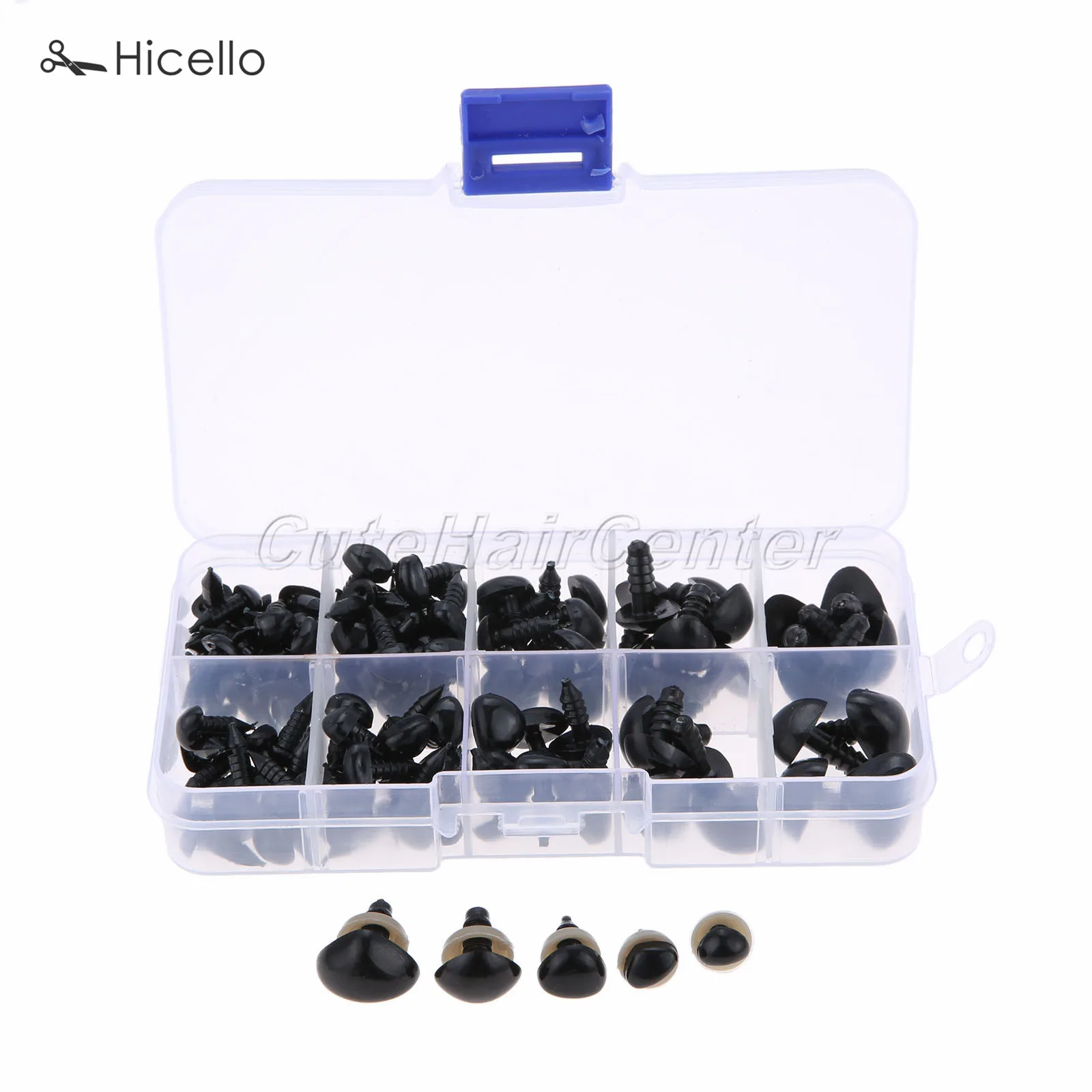 125 комплектов в коробке, пластиковые безопасные треугольные носовые аксессуары «сделай сам», кукла-марионетка, мишка тедди, животное 6-17 мм, мини-игрушка, плюшевые набивные