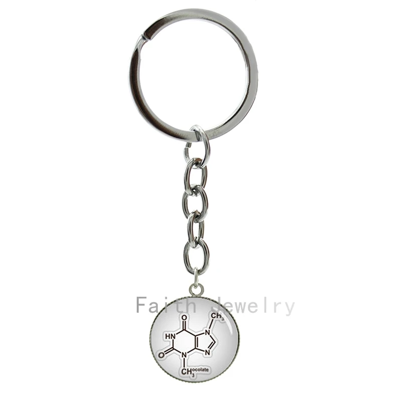 Школьная биохимическая шоколадная молекула брелок с изображением Theobromine
