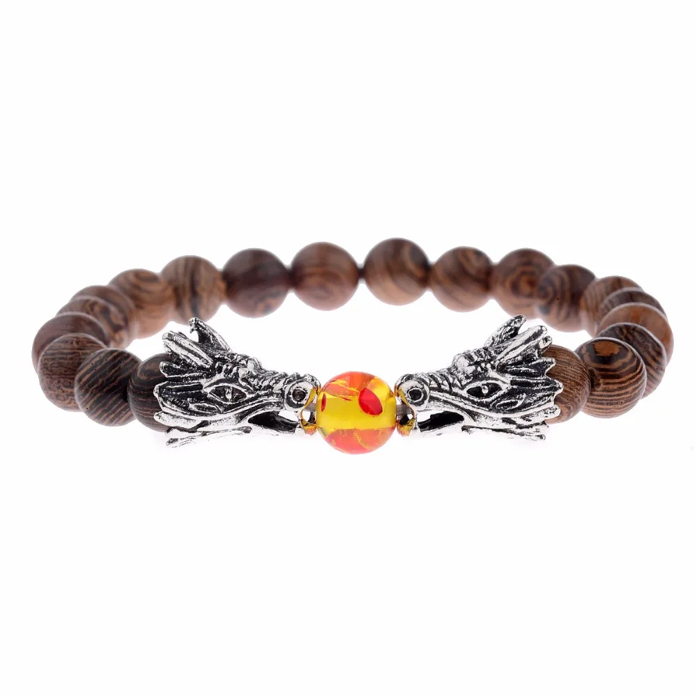 Женский браслет из золотистого и серебристого дракона|bead bracelet|wooden bead braceletbracelet women