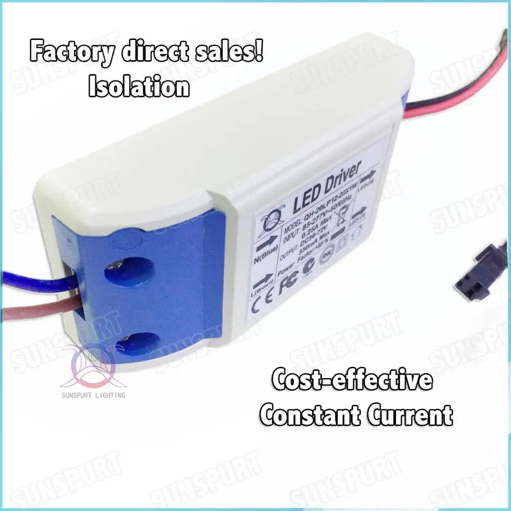 5 20 шт. внешний высокий PF&gt 0 9 Вт AC85 277V светодиодный драйвер 12 20Cx1W 300mA DC35 68V