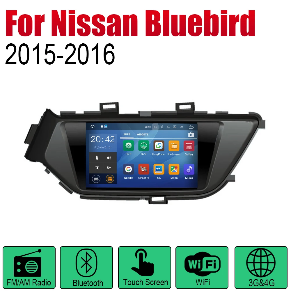 For Nissan Bluebird 2015~2016 Car Audio Video Multimedia Player Multi-Touch Screen Head Unit GPS Navigation System Radio Stereo |