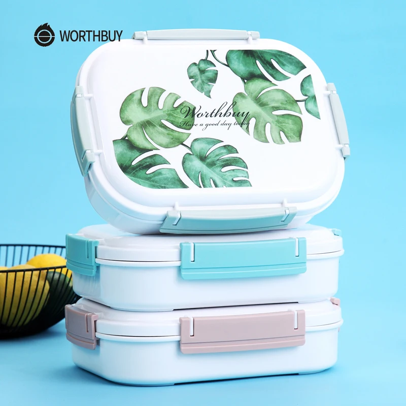 WORTHBUY японский цветной узор Bento Box 304 Ланч-бокс из нержавеющей стали с отсеками для