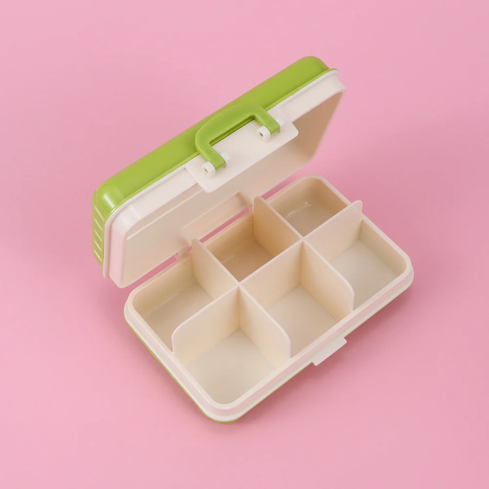 Mini Suitcase Modeling 6 Slots Home Medicine Box Creative Portable Outdoor Travel Pill Case Storage Cases | Дом и сад
