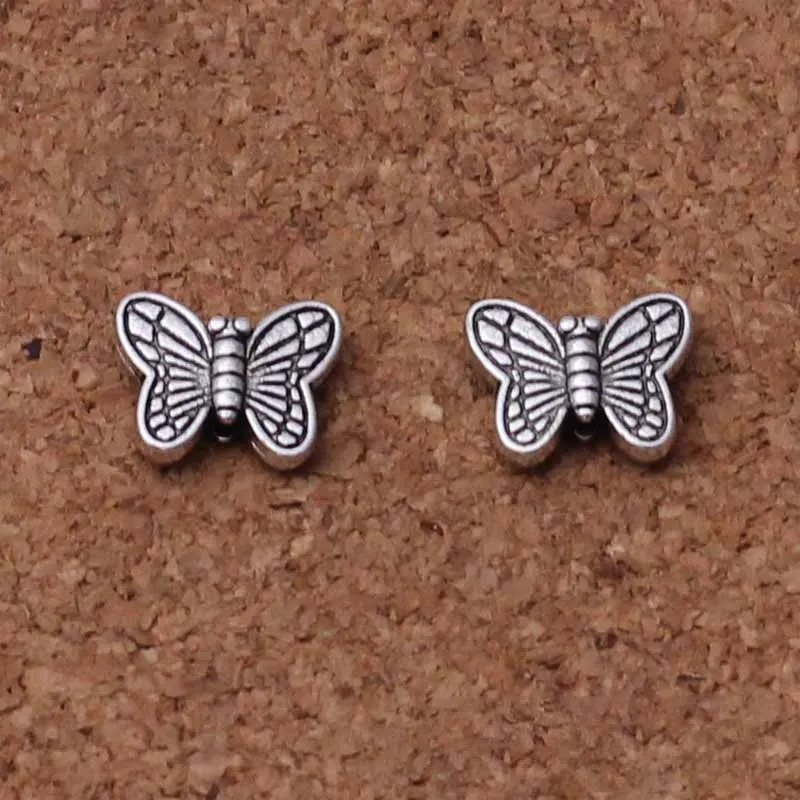 Vintage Zinc Alloy Butterfly Spacer Beads 8x10mm, Pack of 20, for Handmade Bracelets and Necklaces Jewelry Making image 3