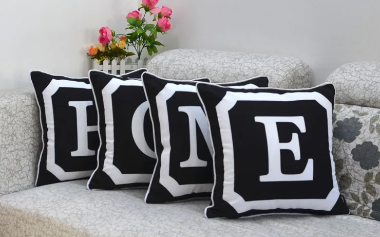 Современные черно-белые наволочки для подушек оригинальное имя ребенка домашняя