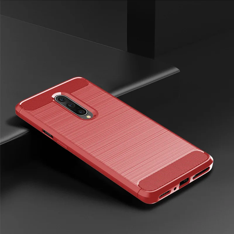 Защитный чехол для OnePlus 7 Pro из матового углеродного волокна Мягкая силиконовая