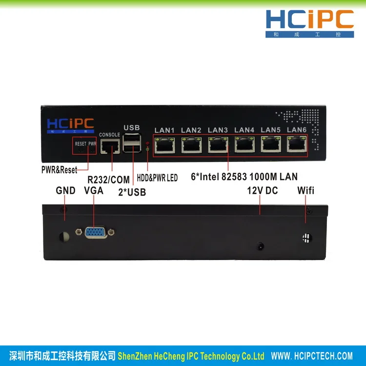 HCiPC B201 M31 HCL SD525 6LD Atom D525 82583V 6LAN мини брандмауэр Barebone маршрутизатор ПК 4LAN материнская