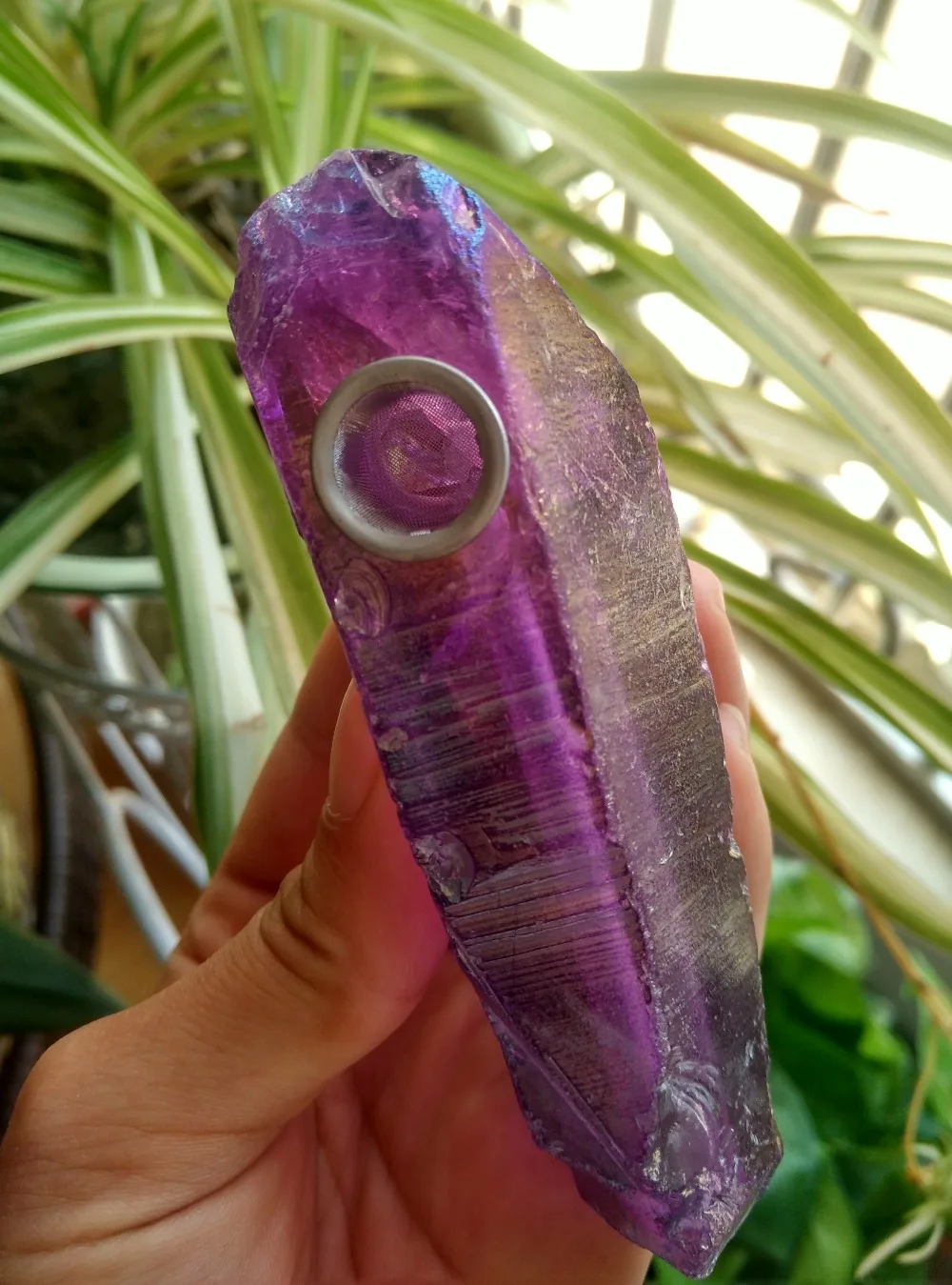 

Образцы из натурального кварцевого хрусталя фиолетового ангела ауры, 153 г, курительная трубка