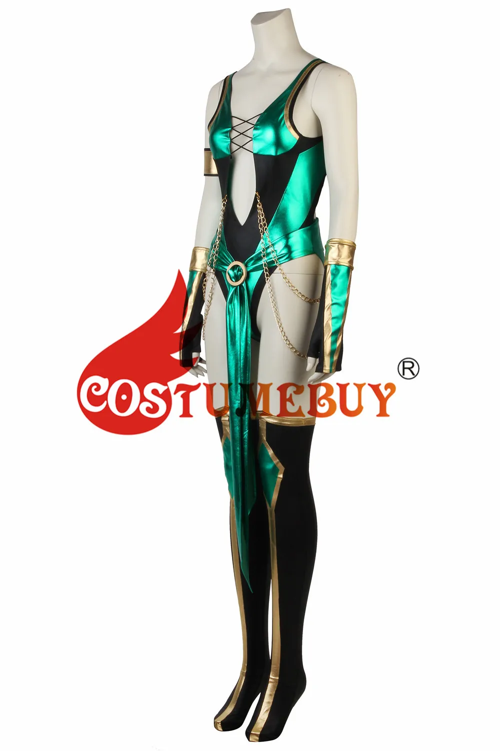CostumeBuy игры Mortal Kombat X нефрита Косплэй взрослый костюм Для женщин сексуальное