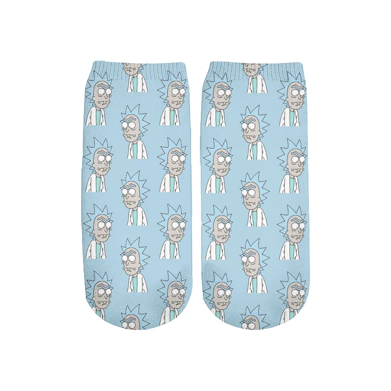 6 Новейшие Rick and Morty 3D печатных мультфильм милые короткие носки для мужчин женщин harajuku корейские носки RS-001 - Цвет: 6