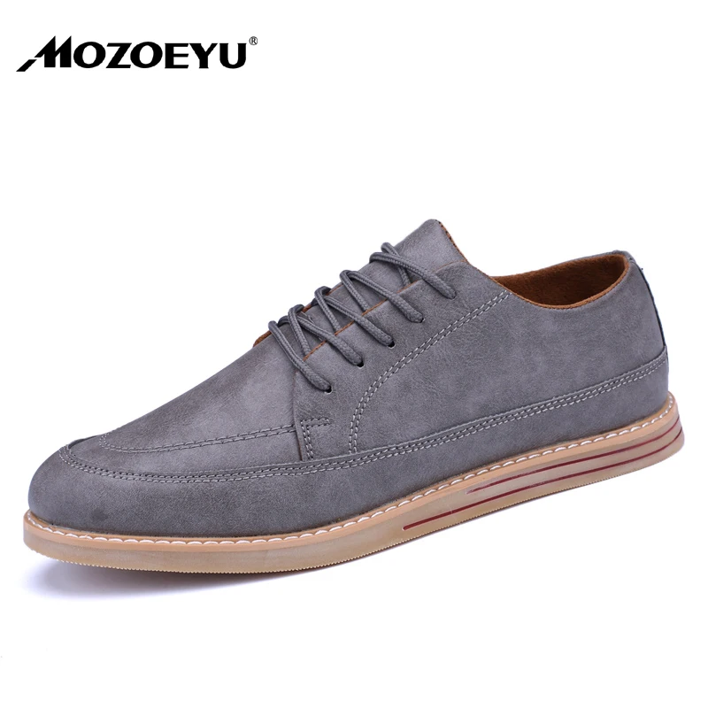 Mozoeyu модный бренд Мужские кожаные туфли на шнуровке Для мужчин повседневная