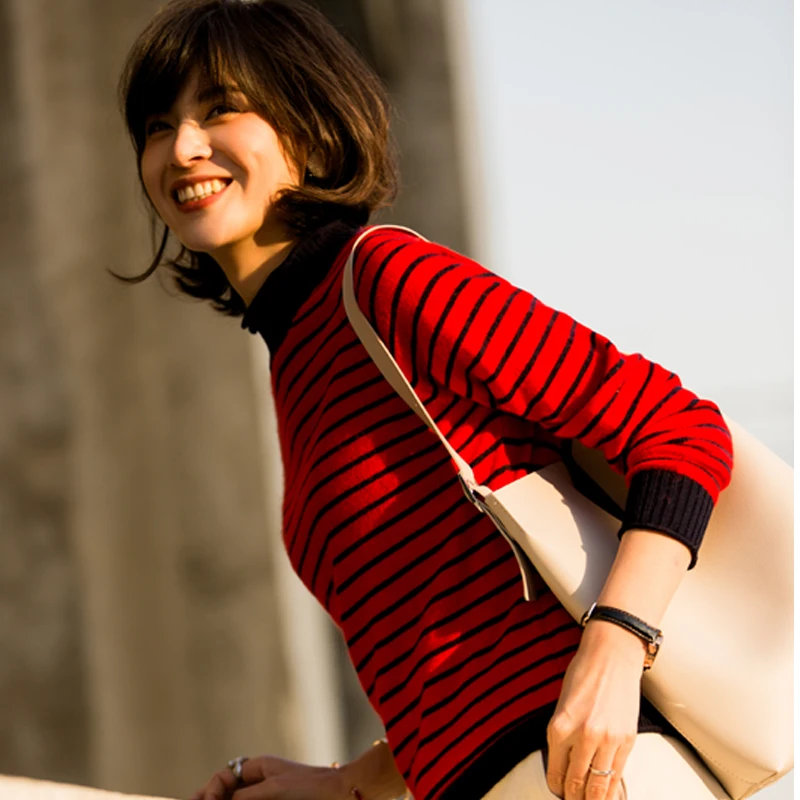 Woman Sweater Striped 5Colors Oneck Pullover Hot Sale Ladies Standard Clothes Spring New Fashion Female Jumpers Woolen Girl Tops | Женская