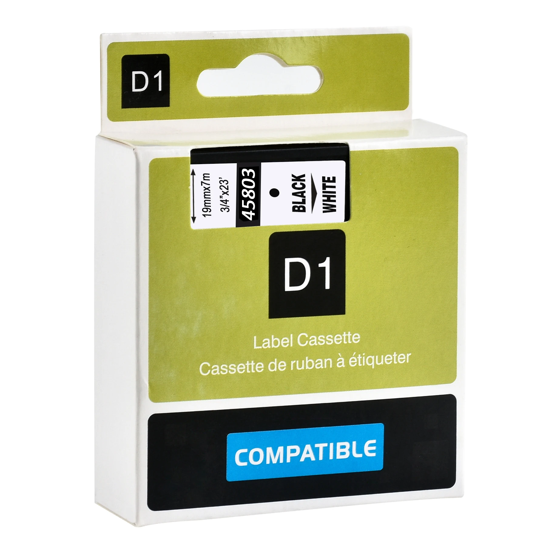 Этикетка CIDY 1 шт. 45803 совместимый с Dymo D1 19 мм лента для маркировки 45800 45808 черного цвета на белом ленты с лейблом для этикетка Dymo менеджер 160 280 210