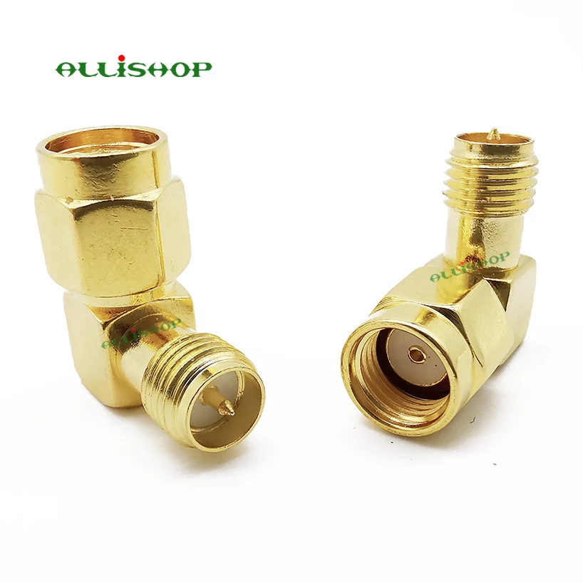2 шт. 90-градусный SMA адаптер конвертер коннектор RP штекер на гнездо для антенны
