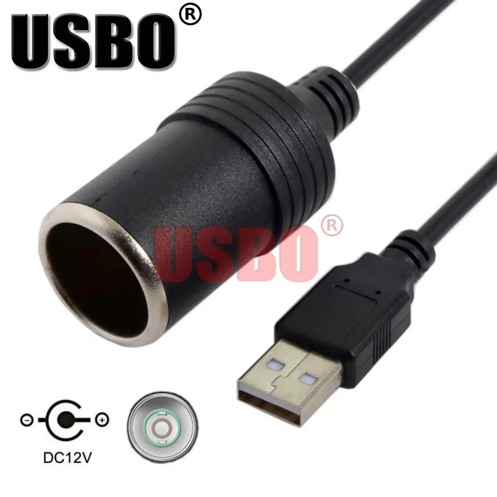 Черный 0 3 м 5 В до 12 усилитель-линия USB 2 штекер-гнездо автомобильного