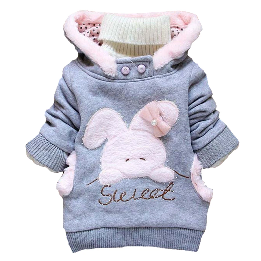 Новинка пальто для девочек мультяшный кролик осенняя плюшевая верхняя одежда с