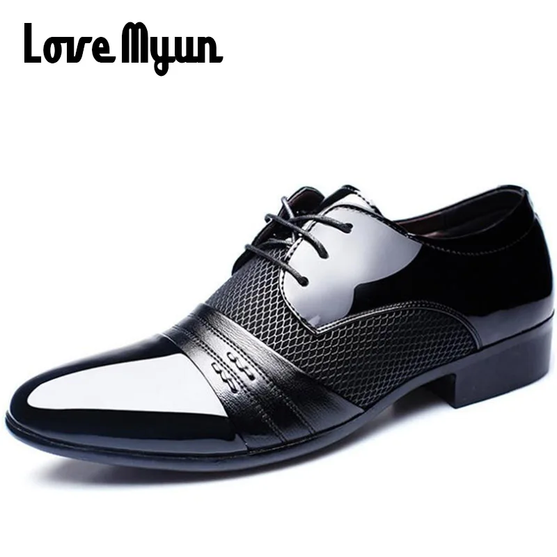 2018 модные роскошные брендовые деловые классические туфли мужские кожаные