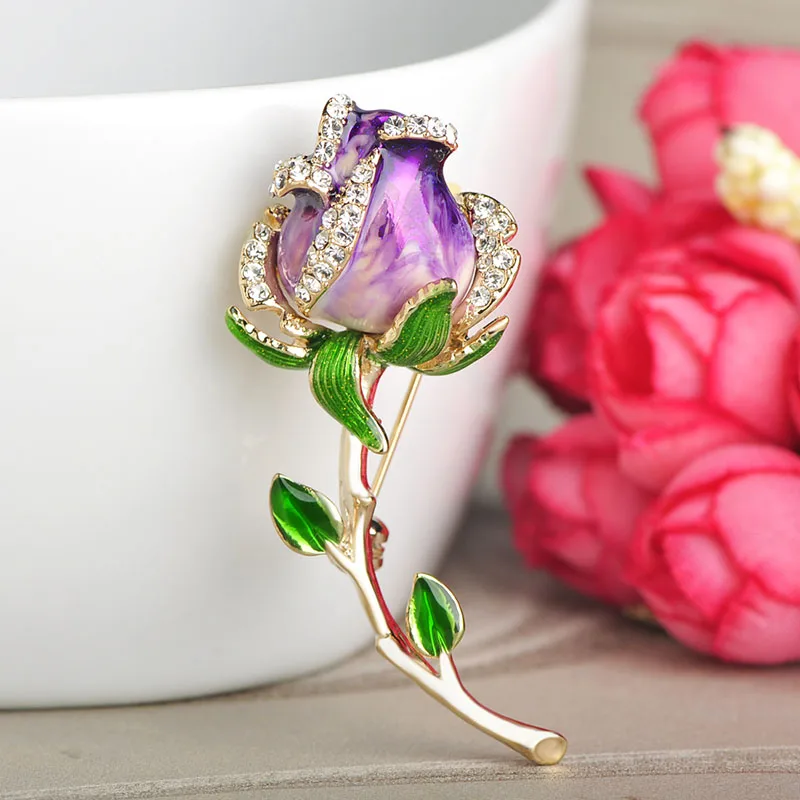 Женская эмалированная брошь Funmor в виде цветка из металлического сплава |