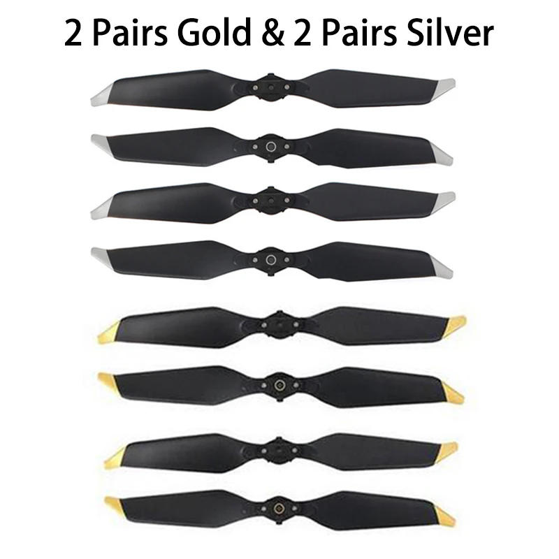 gold and silver 4 пары DJI Mavic Pro Platinum 8331 низкий уровень шума быстросъемные пропеллеры(золотистый/серебристый) для Mavic Pro Аксессуары лезвия реквизит - Цвет: gold and silver
