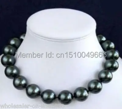 

FREE SHIPPING>> 20mm Black South Sea Shell Pearl Necklace 18'' AAA