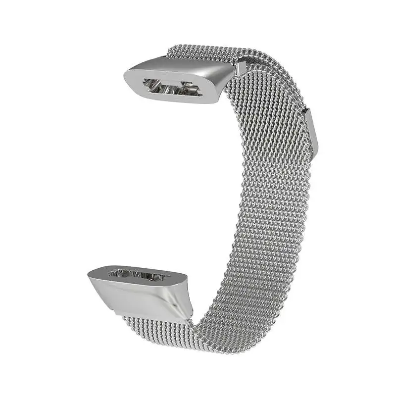 Silver-milanese Mijobs кожаный ремешок для Huami Amazfit Cor 2 смарт-браслет Миланский ремешок для браслета Amazfit Cor 2 смарт-браслет - Цвет: Silver-milanese